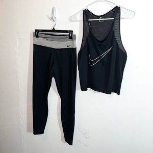 Women’s Nike Black & Gray Tank & Leggings Bundle Set - Size Medium